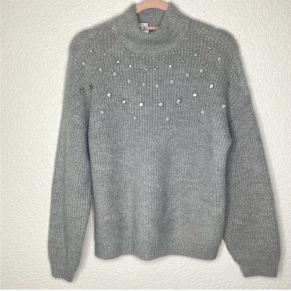 Maurices Grey Beaded Sweater